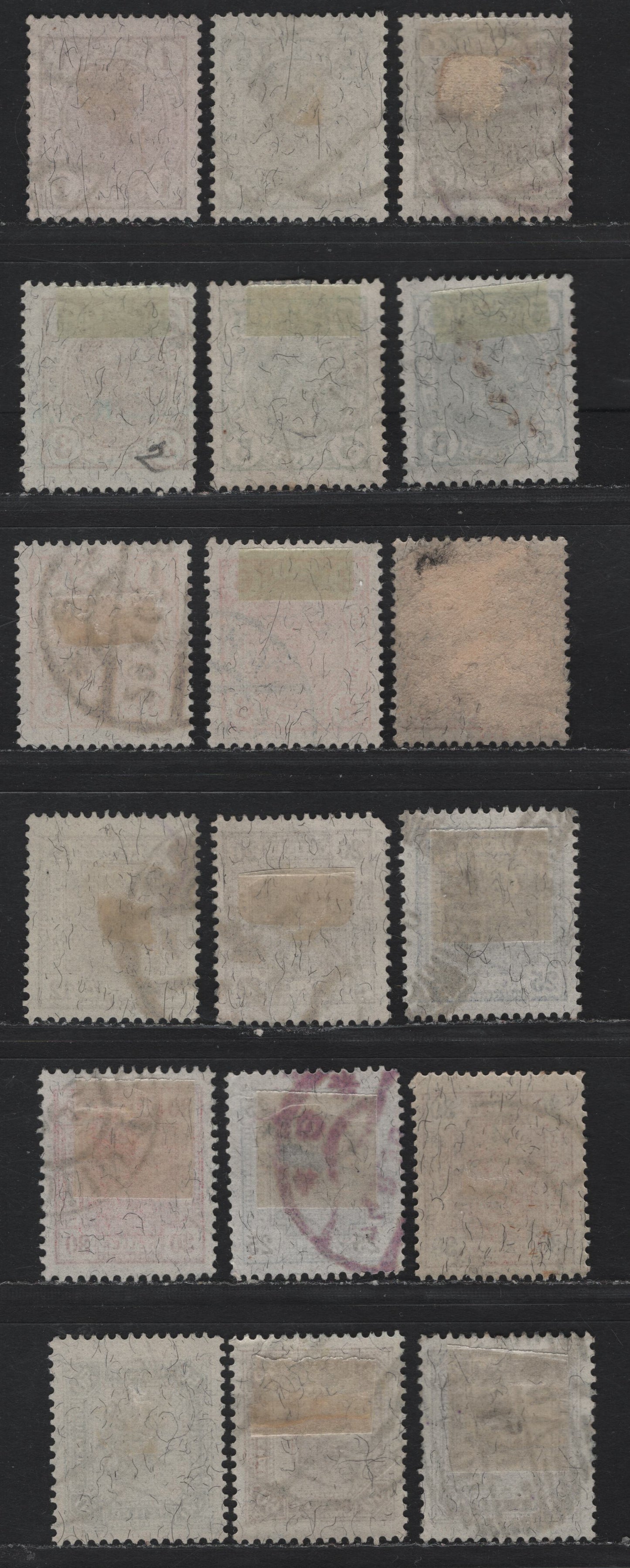 Lot 200 Austria (C) Scott#86-96, 99-100, 102-104 1h - 60h Lilac - Yellow Brown , 1905-1907 Franz Josepf Second Issue, 18 Fine/Very Fine Used Singles, Most All Perf 13x12.5 Except 3h, Which Is 13.5x12.5 & 13x13.5
