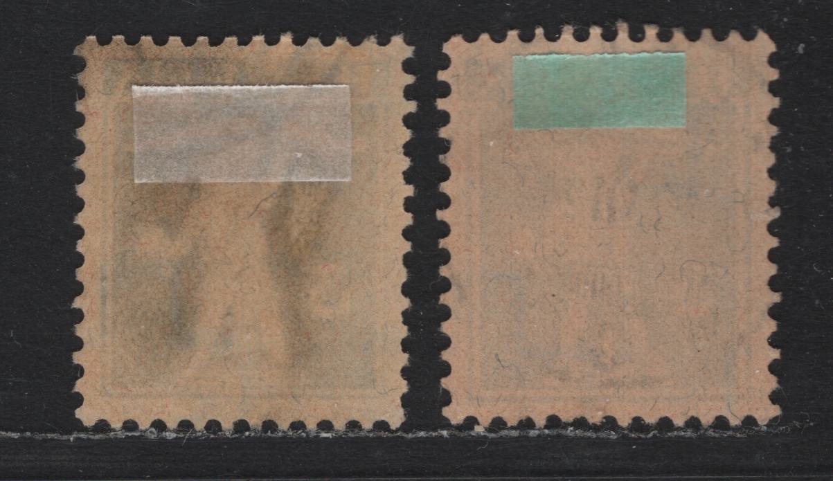 Lot 86 Switzerland Scott#156, 156var 3c Ultramarine on Buff , 1911-1930 William Tell's SON Issue, 2 Very Fine Used Singles, First & Second Redrawing