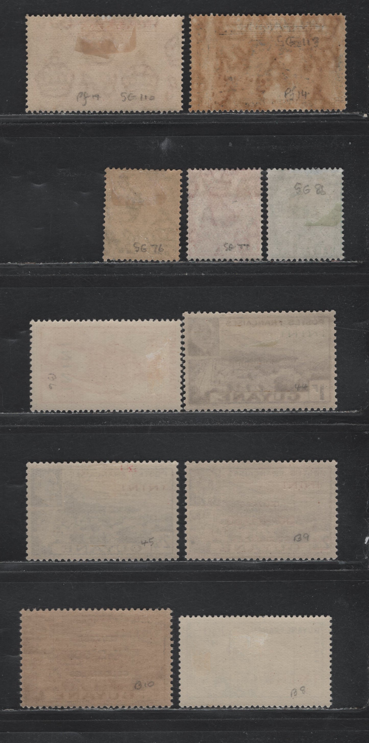 Lot 333 Inini (C) Scott#44-45, B6-B10 1f - 2f50+1f Violet - Blue , 1941-1944 Victory Gov't - Surdages Issue, 6 F/VFOG/NH Singles