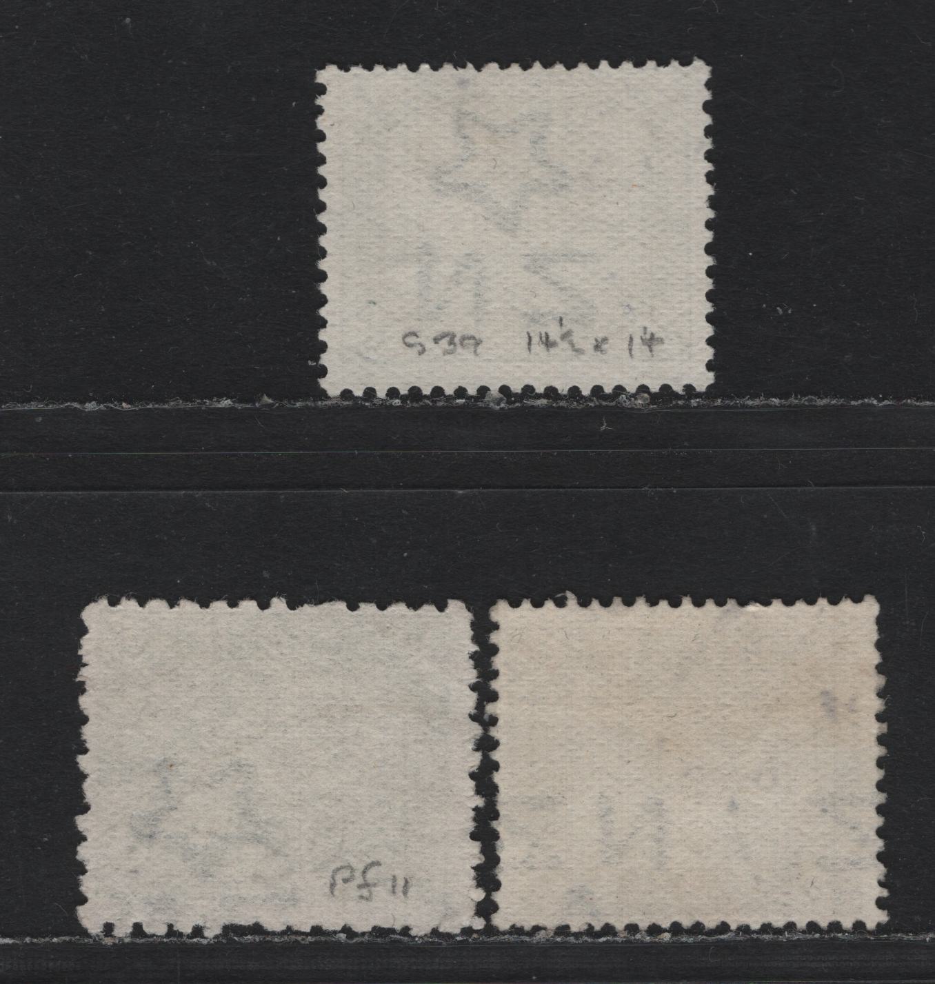 Lot 352A Cook Islands (C) Gibbons#28, 37, 37var 1/2d Yellow Green , 1907-1919 Queen Makea Takau Issue, 3 Fine Used Singles, Two Examples Of 1/2d, One Showing Misplaced Corner Figures