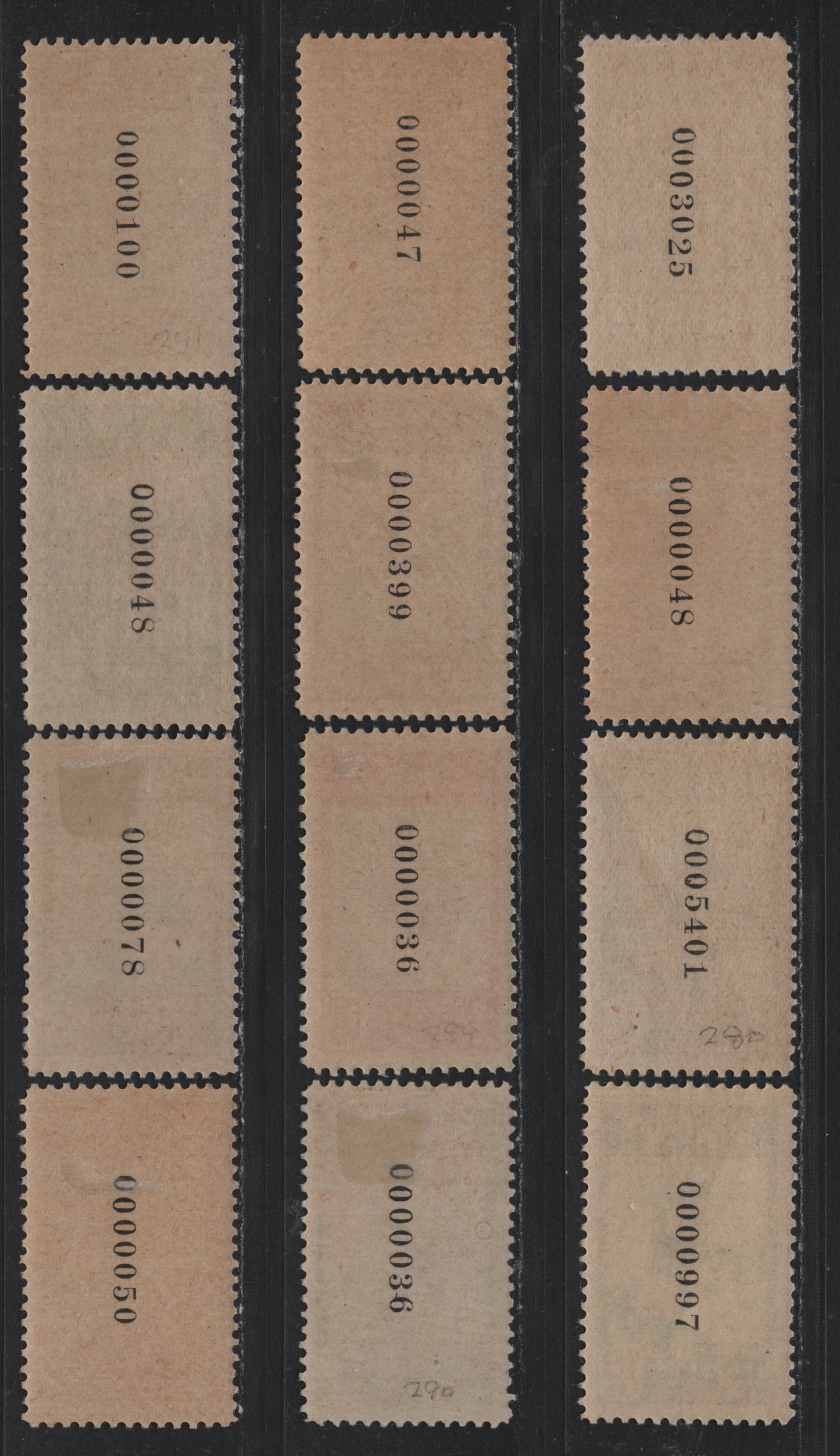 Lot 398 Spanish Moroco (C) SC#280-291 5c - 10p Chocolate & Violet Blue - Purple & Blue , 1950 UPU Issue, 12 F/VFOG/NH Singles, All Hinged Except Two Lower Values