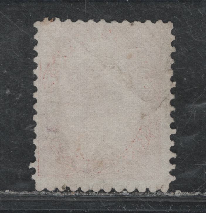 Lot 375 Canada (C) #14viii 1c Brownish Rose , 1859-1864 First Cents Issue, A Very Good Used Single, Perf 12l.1x11.75, Cents-A Paper, Very Small Pinpoint Thin, Which Is Only Visible With Backlight.