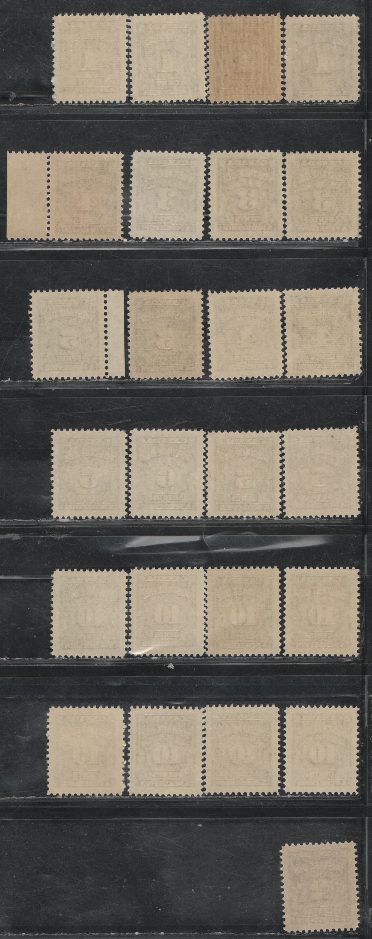 Lot 396 Canada SC#J15/J20 1c-10c Deep Rose Lilac & Violet Shades Numeral, 1935-1967 Fourth Postage Due Issue, 25 VFNH Singles On A Variety of DF Papers, Varying In Fluorescence From 1-2, All Different From The 1-10c Stamps in Other Lots
