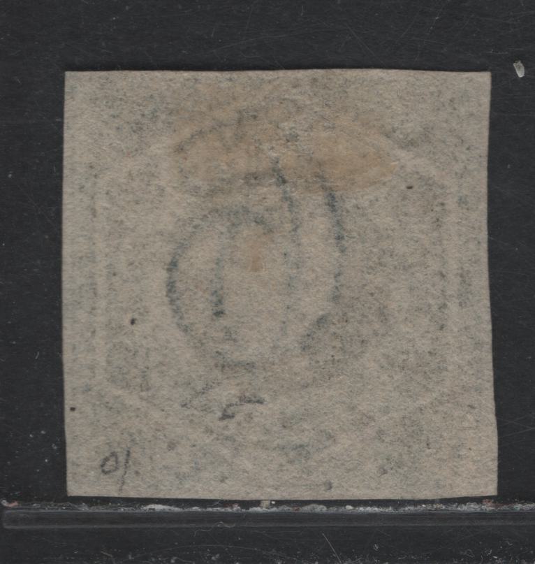 Lot 313 Australia - NSW SG#90 6d Greenish Gray , 1854-1859 Queen Victoria Diadem Issue, A Very Fine Used Imperf Single, SON 167 Sunburst Cancel For Louison Creek (Later Known As Hill End), 4 Clear But Close Margins