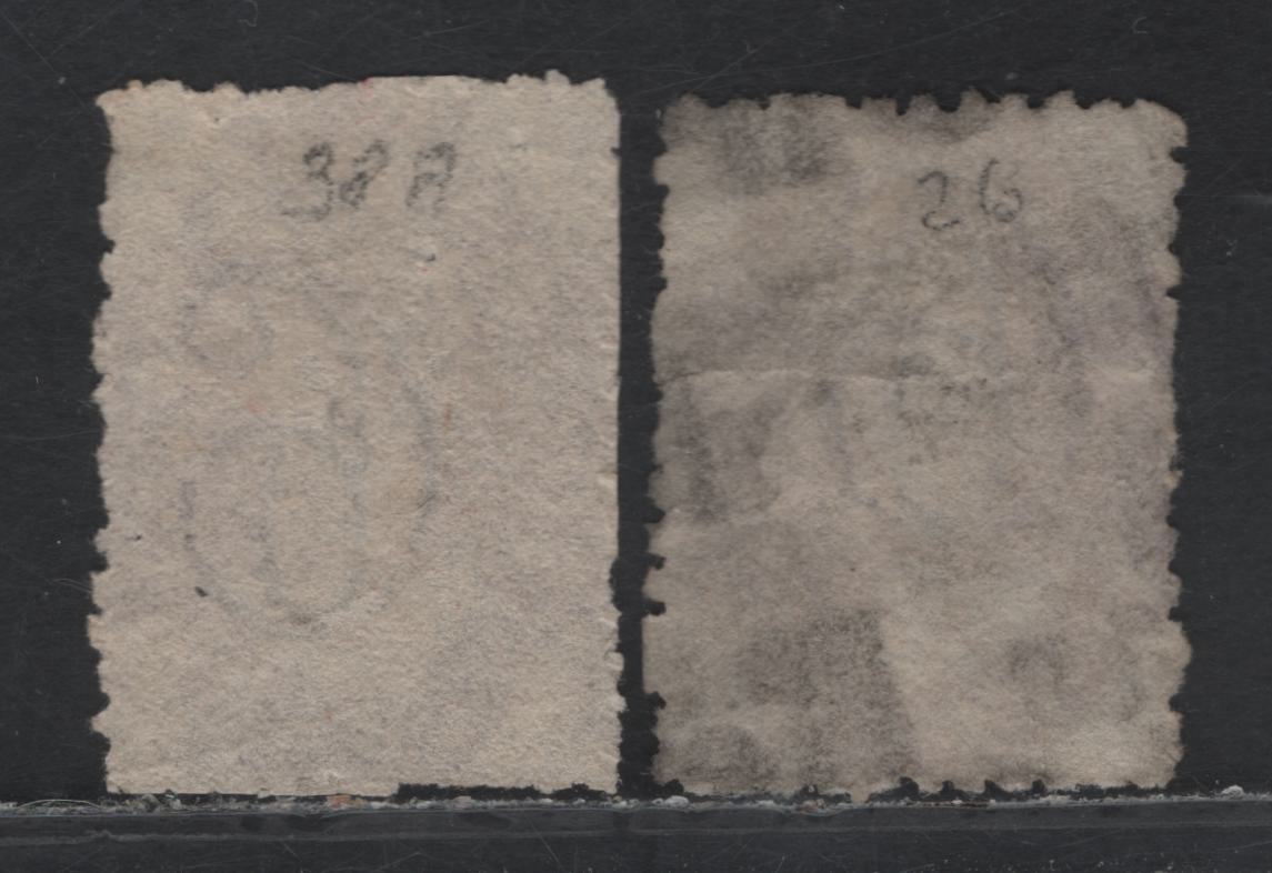 Lot 339 Australia - Tasmania SG#136, 139 6d Lilac & Dull Reddish Lilac , 1871-1891 Chalon Head Re-Issue, 2 Very Good/Fine Used Singles, Rough Perf 11.5, Dull Reddish Shade Trimmed Outside the Perfs on the Left, Preserving Them