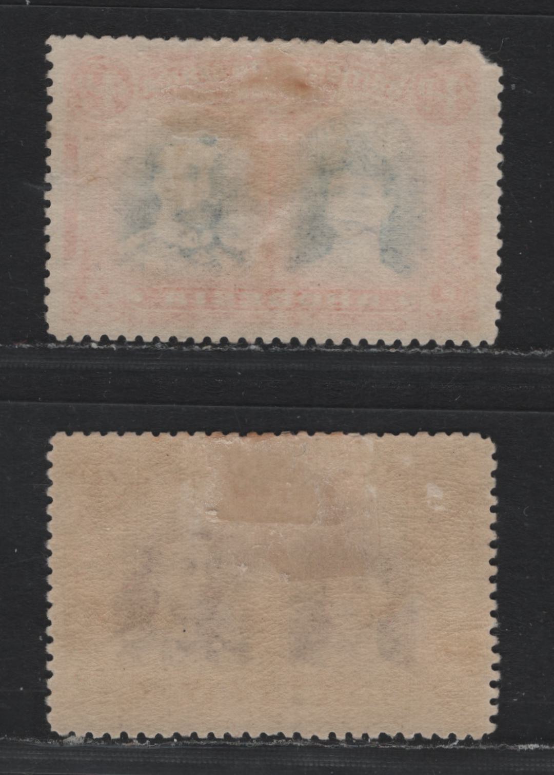Lot 332 British South Africa Company (C) SG#134, 140 3d - 4d Purple & Ochre - Black & Orange , 1910-1913 KGV Double Heads Issue, 2 VFOG Singles, Perf 14, Minor Tone Spot On One Perf of 3d, 4d Has No Gum & Pulled UL Corner, So Not Counted.