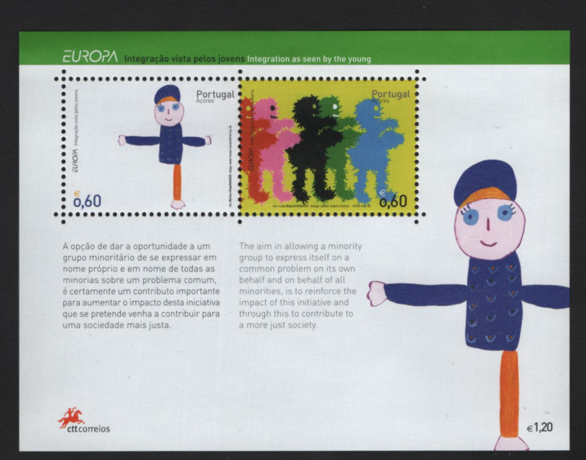 Lot 400 Portugal - Azores SC#491 60c Multicolored , 2006 Europa Issue, A VFNH Souvenir Sheet