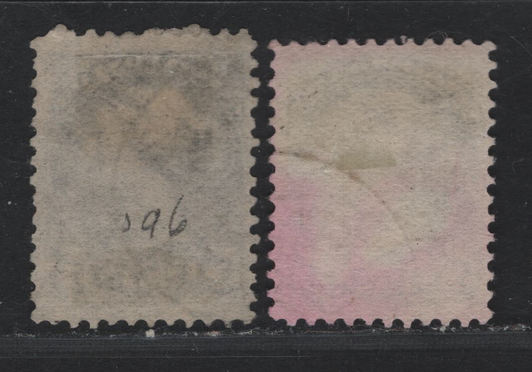 Lot 322 Canada (C)#42 5c Deep Gray - Deep Brownish Black , 1888-1897 Small Queen Issue, 2 Very Fine Used Singles, Second Ottawa Printings, 2O-H & 2O-N Papers, Perfs 12x12.1 & 12.