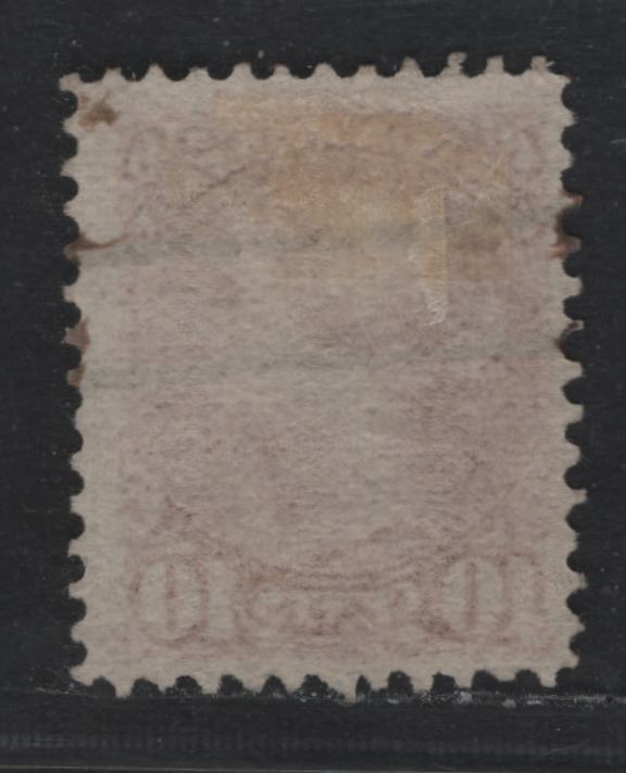 Lot 340 Canada #40b 10c Deep Lilac Rose , 1870-1893 Small Queen Issue, A Fine Used Single, Mid Montreal Printing, Paper MM-S, Perf 12.1x12.2, Manuscript Cancel, Nice Color.