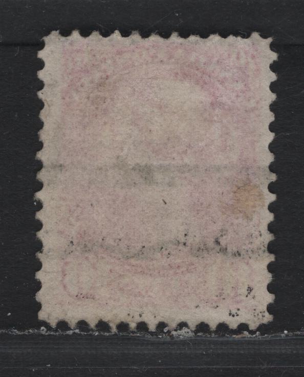 Lot 349 Canada (C)#45a 10c Dull Rose , 1888-1897 Small Queen Issue, A Fine Used Single, Second Ottawa Printing, MG-H Paper, Perf 12.1x12, Style S Precancel Showing 6.5mm Between Peaks.