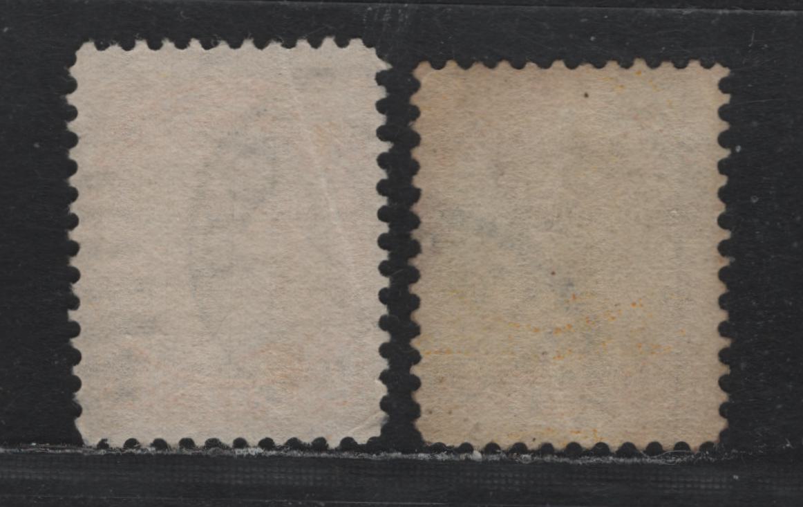 Lot 363 Canada #35 1c Pale Lemon - Bright Yellow , 1870-1893 Small Queen Issue, 2 Very Good/Very Fine Used Singles, 2nd Ottawa Printings, 2O-N Paper, Unchecked As to Perf, The Bright Yellow Has A Corner Crease.