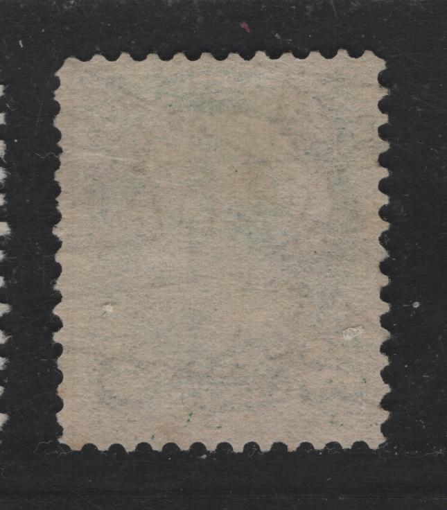 Lot 396 Canada #36i 2c Grass Green , 1870-1893 Small Queen Issue, A Fine Used Single, 2nd Ottawa Printing, Nearly Opaque Cream Horizontal Wove Paper, Unchecked As To Specific Type, Perf 12x12.1, Clear Union Jack Canada Flag Cancel.