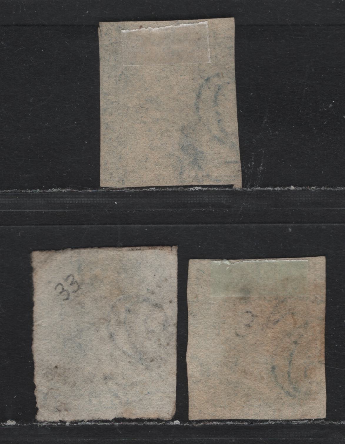 Lot 313 Australia - NSW SG#112 2d Blue , 1856-1860 Imperf Diadem Issue, 3 Very Good Used Singles, Plate 1, One With Inverted Wmk, Rest Normal, Slightly Different Shades, 2 & 3 Close Margins.