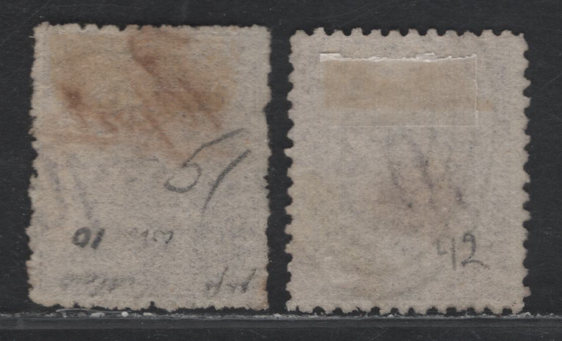 Lot 328 Australia - NSW SG#205, 206a 10d Lilac - Mauve , 1867-1893 Surface Printed Sideface Issue, 2 Fine/Very Fine Used Singles, Perfs 10 & 13, '10' Wmk, Perf 10 Has Typical Rough Perfs & Unpunched Perf Discs & SON June 15 1869 Sydney Split Ring Cancel.