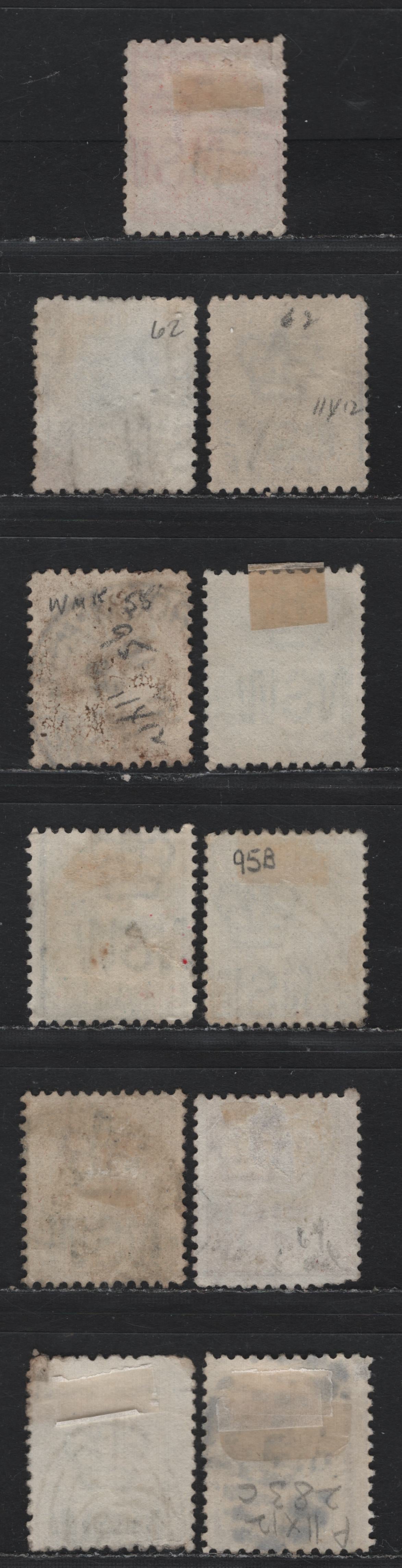 Lot 337 Australia - NSW SG#223f/272 1/2d - 7.5d on 6d Slate - Brown , 1892-1899 Queen Victoria Sidefaces & Surcharged Issues, 11 Very Good/Fine/Very Fine Used Singles, Large Crown Over NSW Wmk, Perfs 11x12,12 & 12x11.5