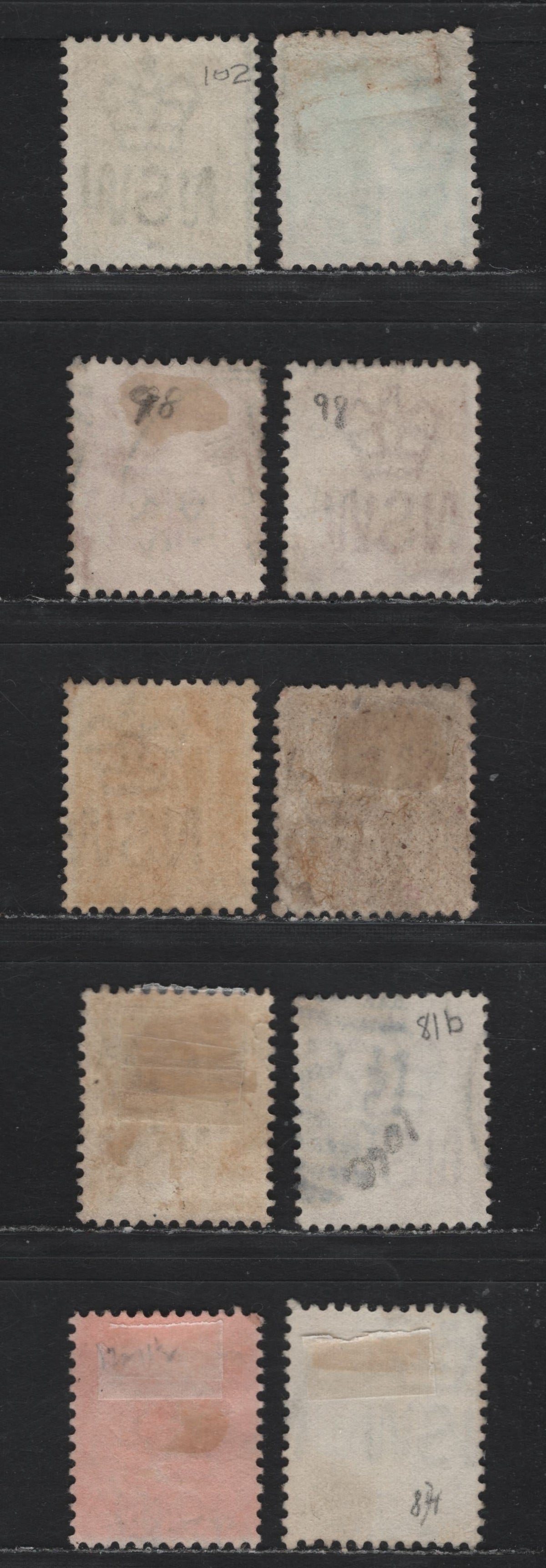 Lot 359 Australia - NSW SG#313-315, 317, 321-323 1/2d - 10d Blue Green - Violet , 1902-1905 Queen Victoria, Centennial & Arm Reissues, 10 Fine/Very Fine Used Singles, Chalky Paper, Perf 12x11.5, Extra Shades.