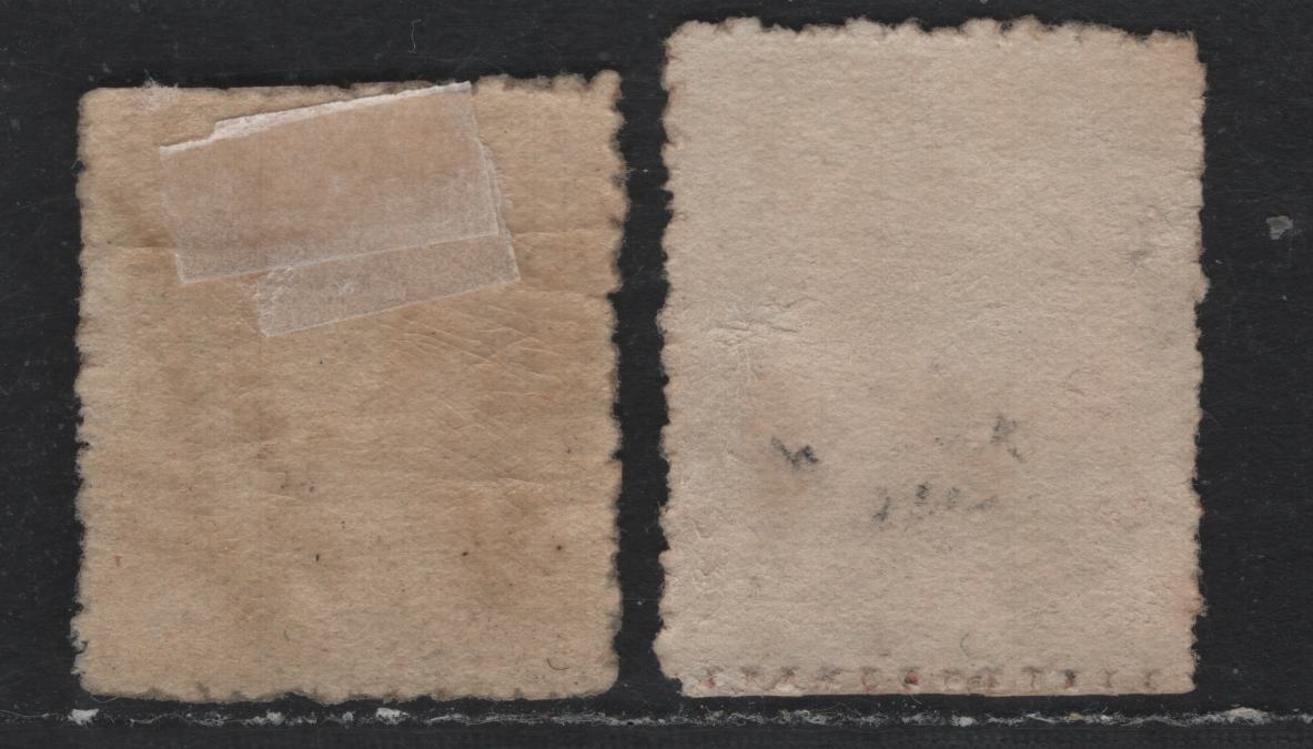 Lot 373 Australia - Queensland SG#22, 25 3d - 1d Brown - Orange Vermillion , 1862-1867 Chalon Heads Issue, 2 Fine Used Singles, Unwatermarked, Rough Perf 13, #95 Sunburst Cancel For Brisbane, Which Carries A Modest Premium.