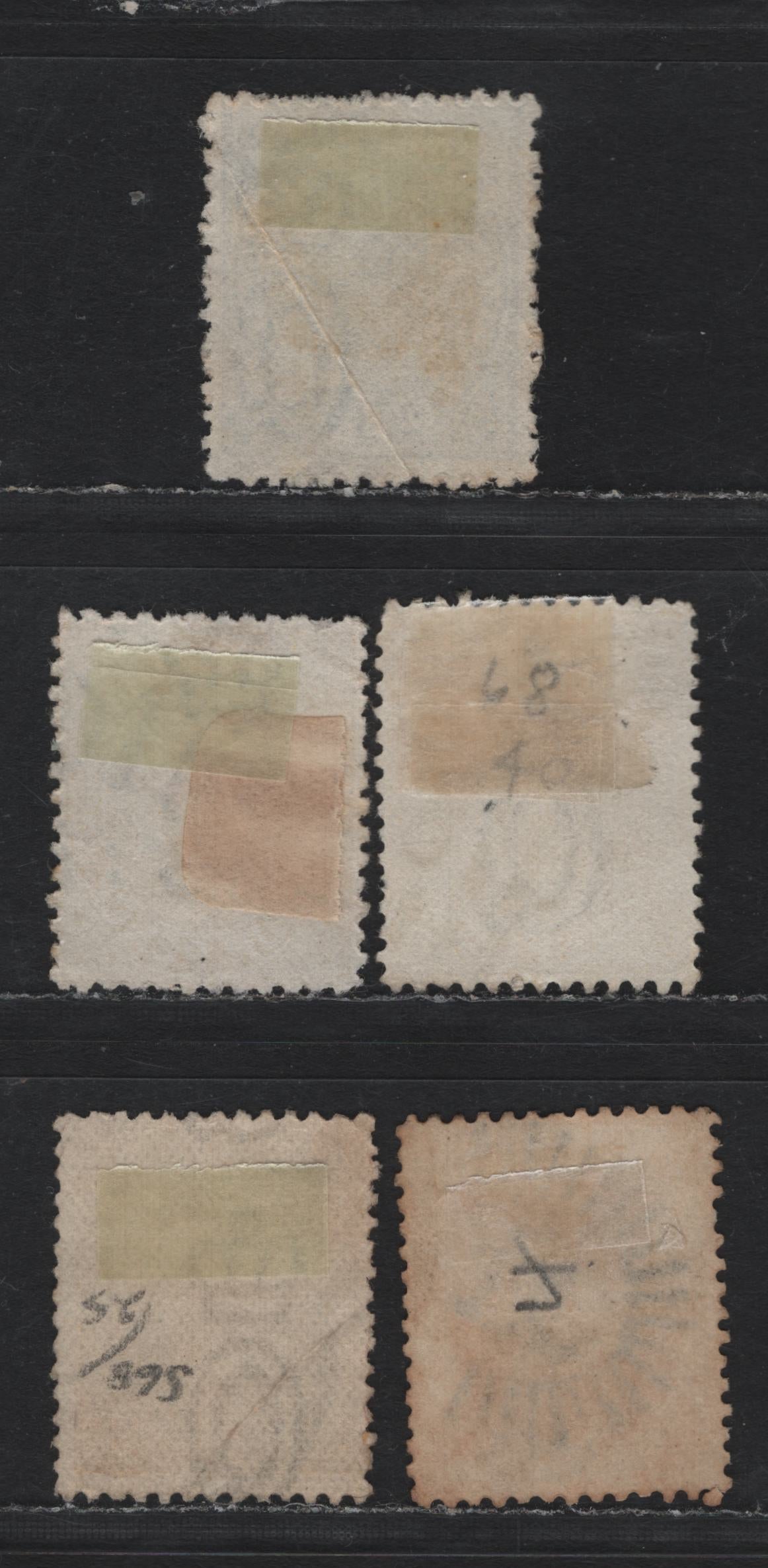 Lot 399 Australia - Queensland SG#168-169 2d - 4d Blue - Pale Yellow , 1890-1895 Second Sideface Issue, Fine/Very Fine Used Singles, #16 Maryborough, QL Sunburst, 74 Barred Numeral Blackall, 233 Barred Numeral St George & 87 Barred Numeral Ipswich