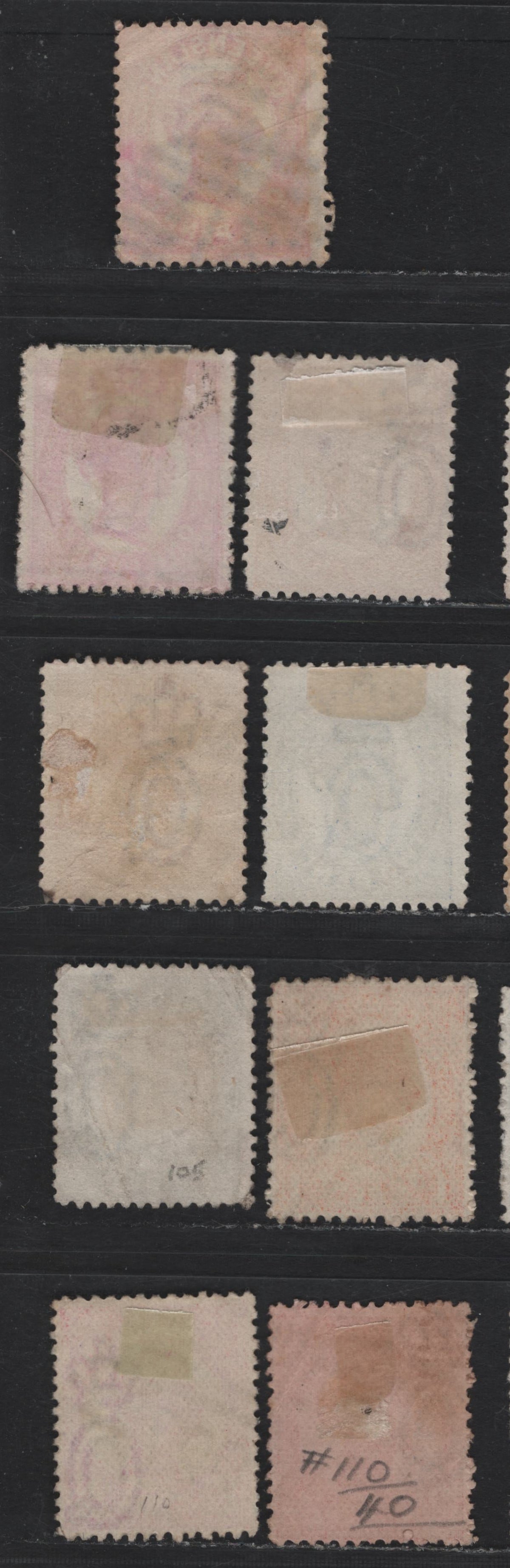 Lot 407 Australia - Queensland SG#210, 212, 214, 224 1d - 2.5d Orange Red - Vermillion , 1895-1896 3rd Sideface Issue, 4 Fine/Very Fine Used Singles, Figures In Lower Corners, Many Numeral Cancels, Includes # 96, QL, 86, 148, 46, 531, 110 & 227.