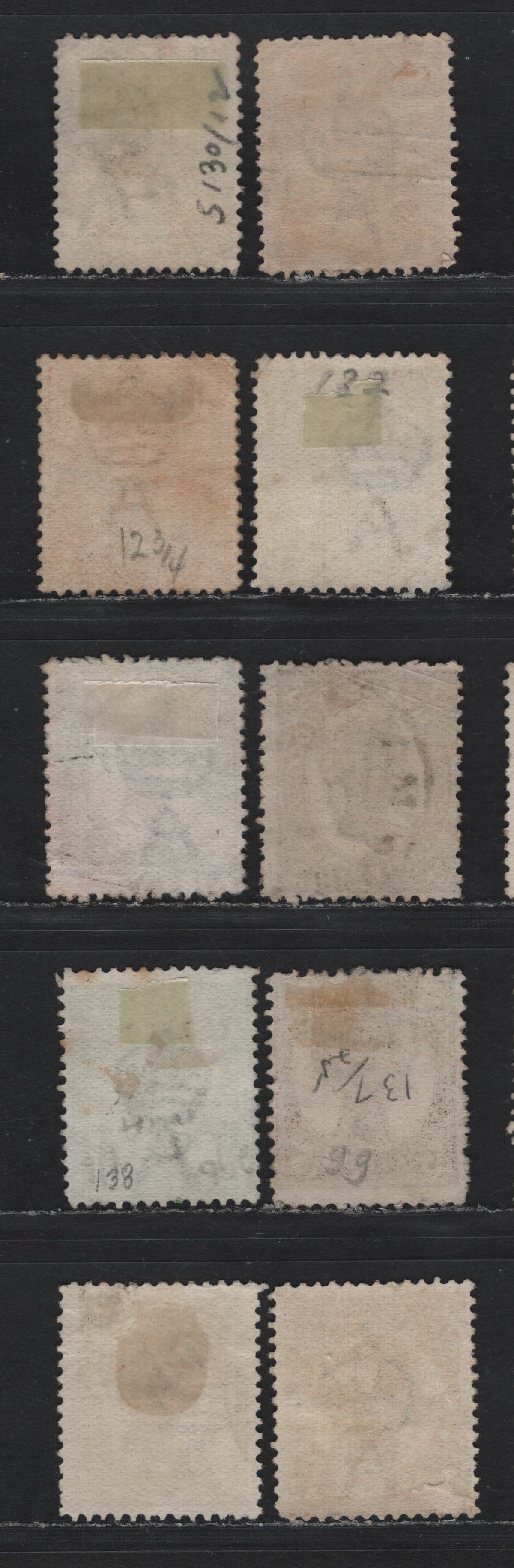 Lot 420 Australia - Queensland SG#287var, 288-290, 292var, 295avar, 293a, 296, 299 1/2d - 6d Deep Blue Green - Sepia , 1902-1911 4th Sideface Issue, 10 Fine Used Singles, 4d Die 2, Comb & Line Perf 12.5 and 13, The 1/2d, 3d & 5d Are Scarcer Line Perfs.