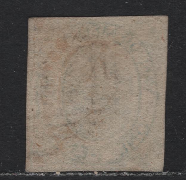 Lot 1 Australia - Tasmania SG#3 (SC# 1a) 1d Pale Blue , 1853 Courier Issue, A Very Good Used Single, Blurry Impression On Thin Hard White Paper, #8 Barred Numeral Cancel For Campbell Town, Full Margins At Right & Bottom, Clear To Touching On Left & Top.