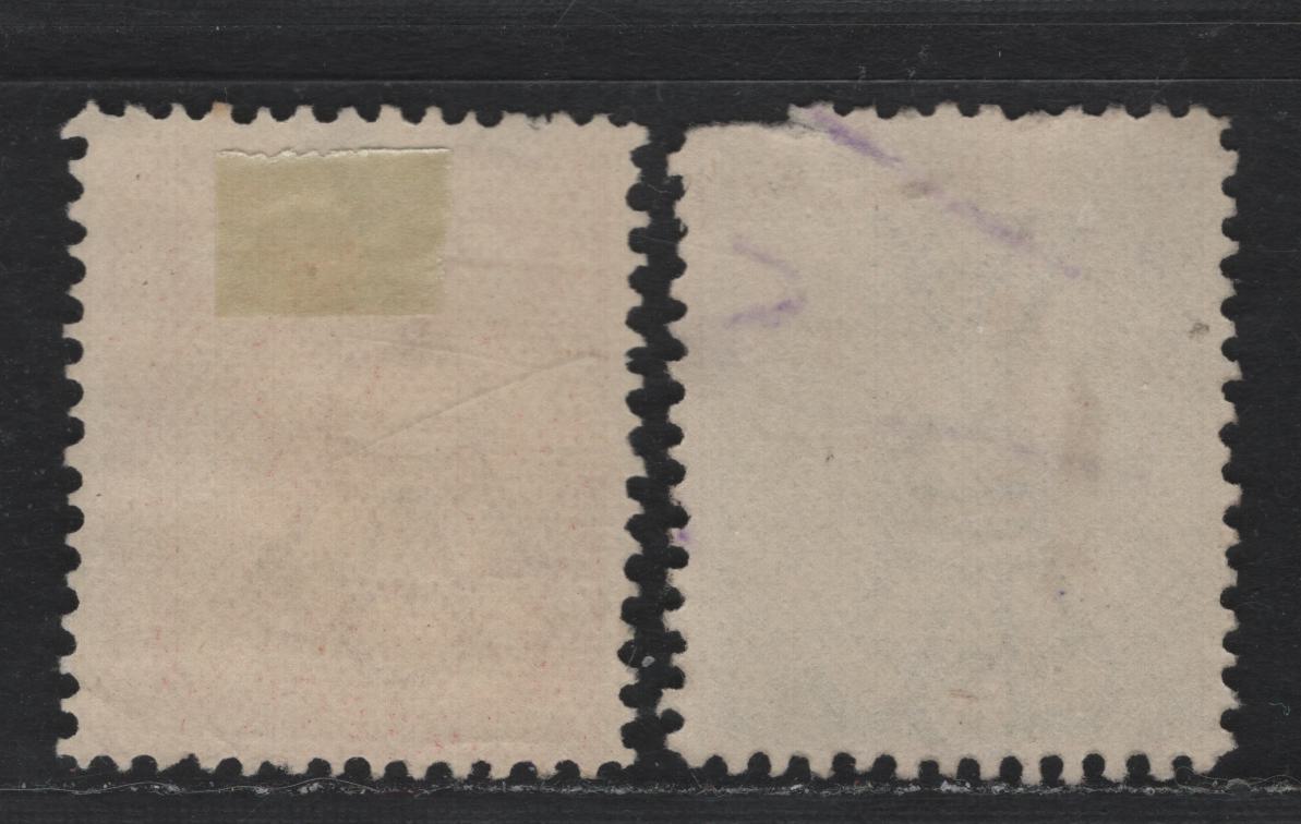 Lot 222 Australia - Victoria (C)SG#423bvar, 424cvar (SC# 225var, 227var) 6d - 9d Emerald - Pale Dull Rose , 1905-1913 Postage Issues, 2 Fine Used Singles, Crown Over A Inverted Wmk, Sept 1 1909 Cancel On The 9d, Perf 12.5.