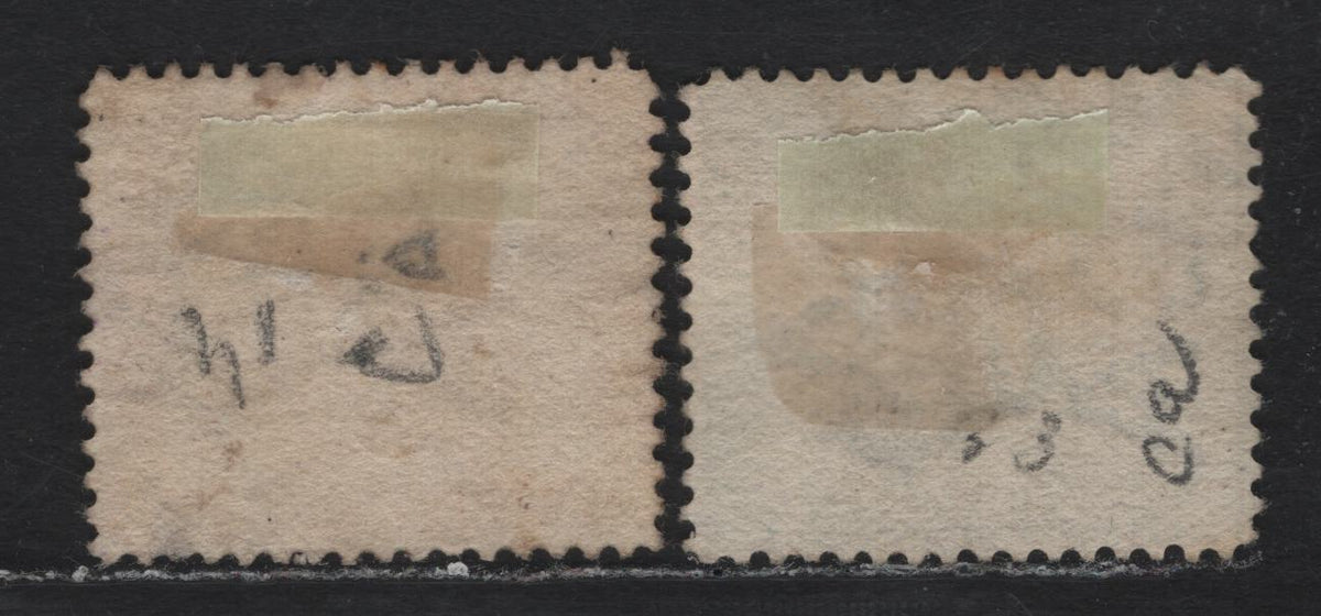Lot 245 Western Australia SG#80, 104 (SC# 52, 60) 1d - 6d Gray - Lilac, 1882-1888 Line Engraved Swans Issue, 2 Fine Used Singles, Crown CC Sideways Wmk, Perf 14