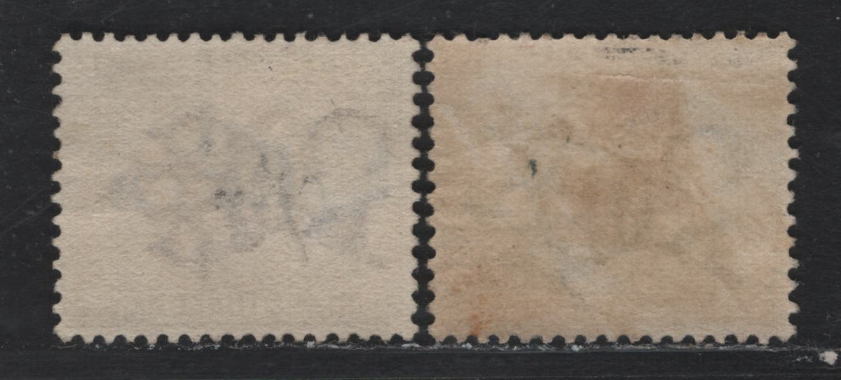 Lot 248 Western Australia SG#87, 94a (SC# 53, 58) 1/2d - 3d Gray Green - Red Brown, 1882-1885 Surface Printed Swans Issue, 2 VFOG & Fine Unused Singles, Crown CA Sideways Wmk
