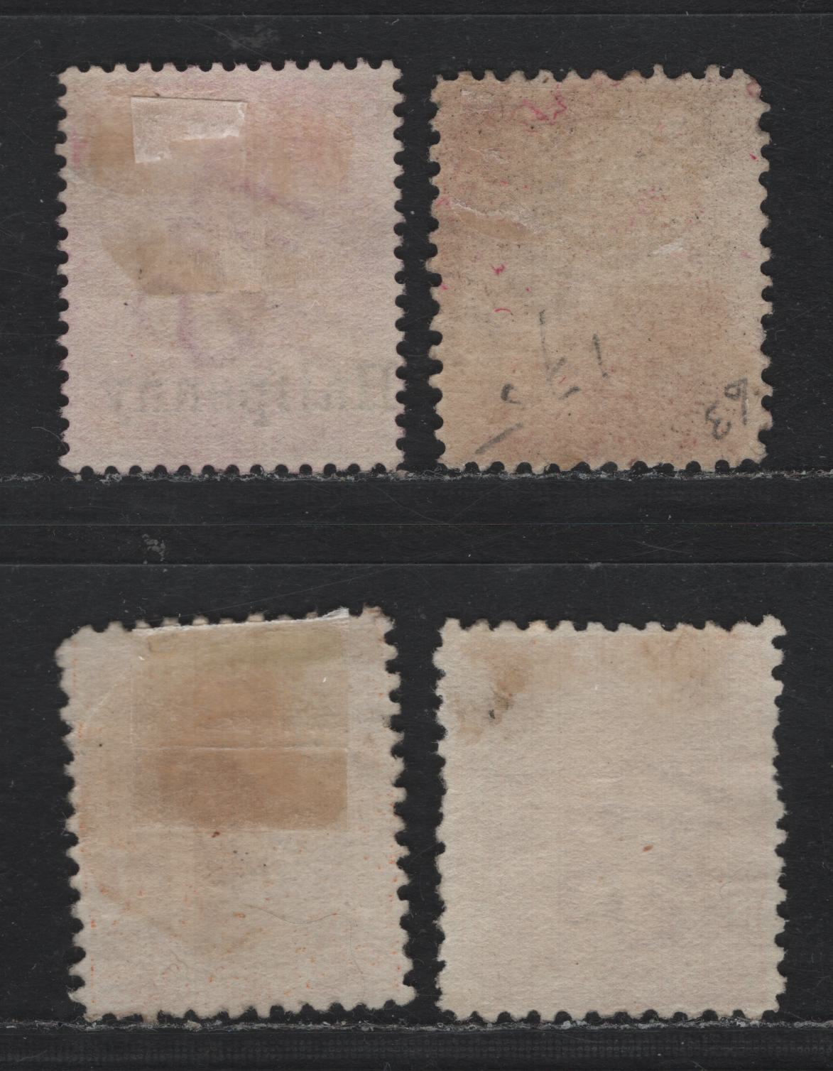 Lot 25 Australia - Tasmania SG#159, 163, 165, 167 (SC# 63, 66a-b, 65) 1/2d - 1/2d on 1d Orange - Rosine , 1880-1891 Third Sideface Issue, 4 VFOG & Unused Singles, Perfs 11.5 & 12, 1/2d's & Surcharge Have No Gum, TAS Oblique Wmk Without Lines.