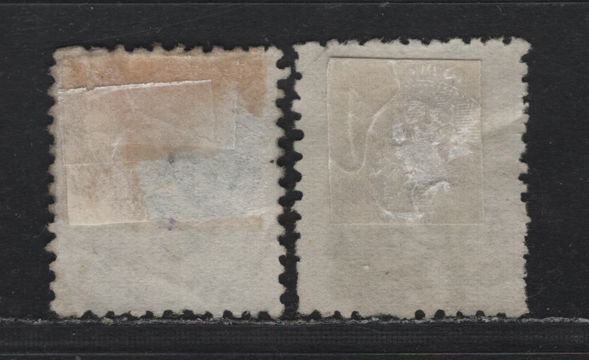 Lot 31 Australia - Tasmania SG#168-169 (SC# 74-75) 2.5d on 9d Light Blue , 1880-1898 Surcharge Issue, 2 Very Good/Fine Used Singles, Both Sizes Of Surcharge, Perfs 11.5 & 11