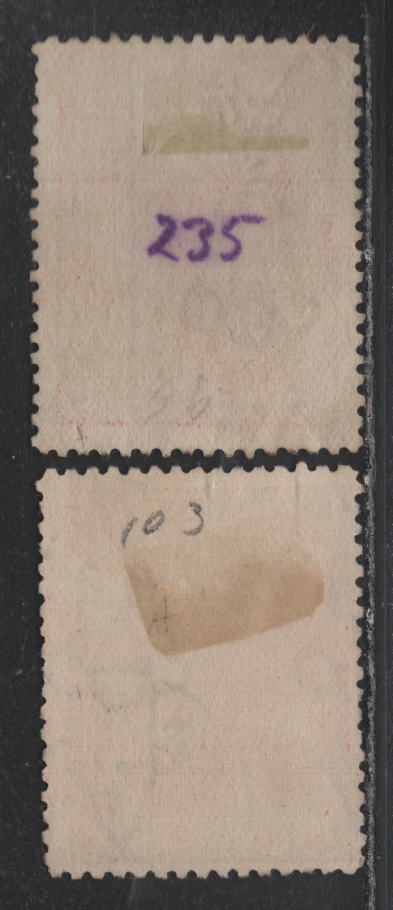 Lot 75 Australia - Tasmania SG#250a (SC# 103b) 1d Rose Red - Deep Rose Red , 1905-1911 Typographed Pictorial Issue, 2 Fine/Very Fine Used Singles, Crown Over A Inverted Wmk, Perf 11