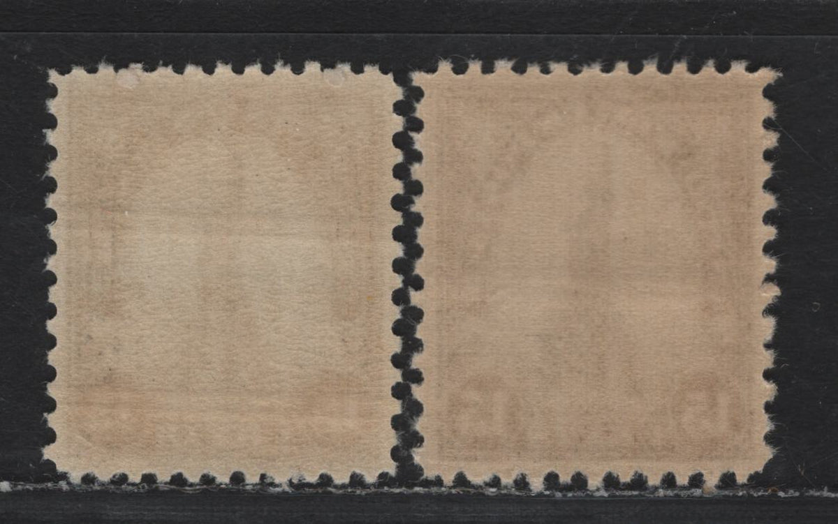 Lot 102 United States SC#696 15c Gray - Blackish Gray , 1931 4th Bureau Issue, 2 VFNH Singles, Type 3 Gum Breaker Ridges, 24 Vertical Gum Striations Per Inch