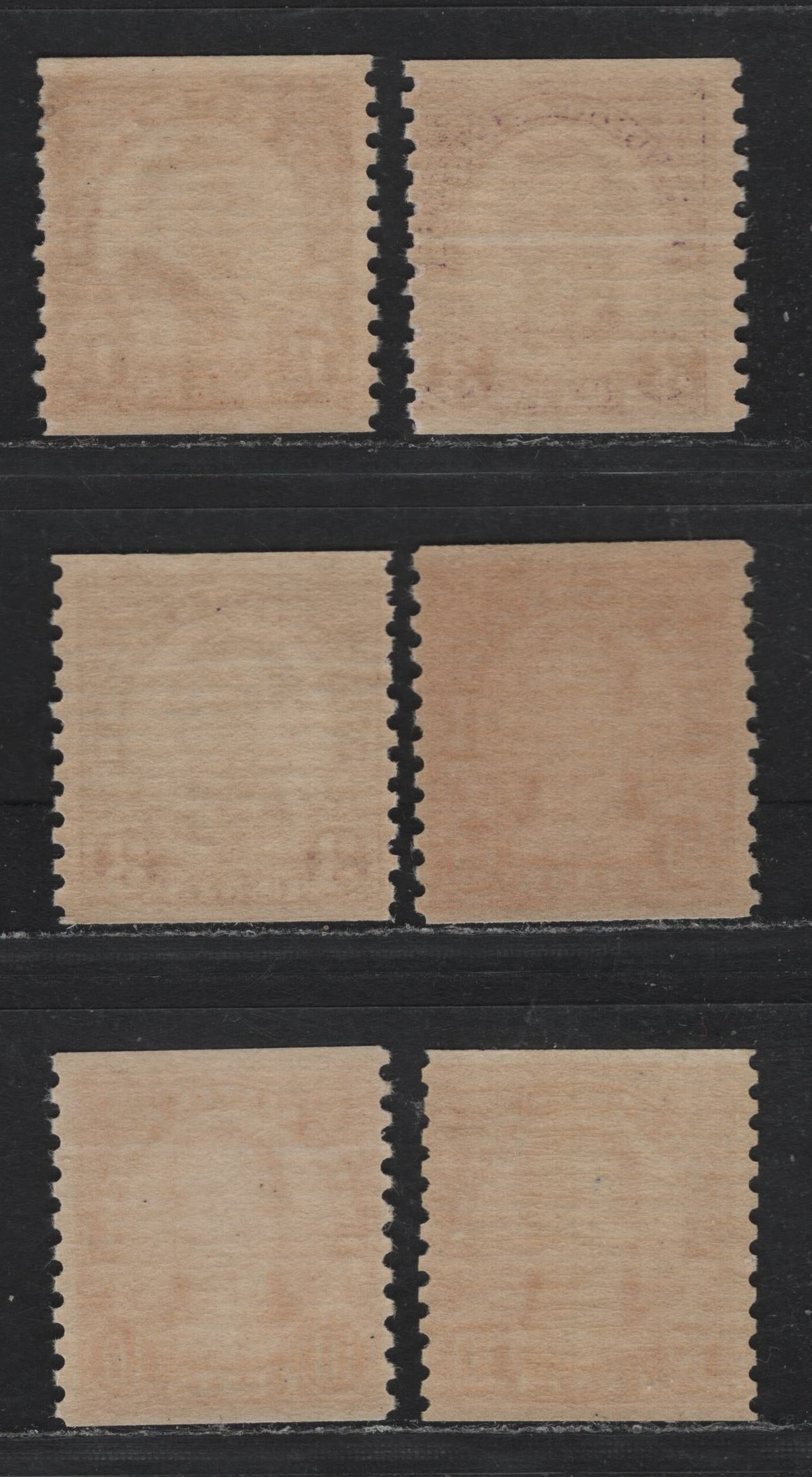 Lot 161 United States SC#598, 600, 603 1.5c - 10 Brown - Yellow Orange , 1926-1934 4th Bureau Issue, 6 FNH Coil Singles, 12 Horizontal Gum Striations Per Inch