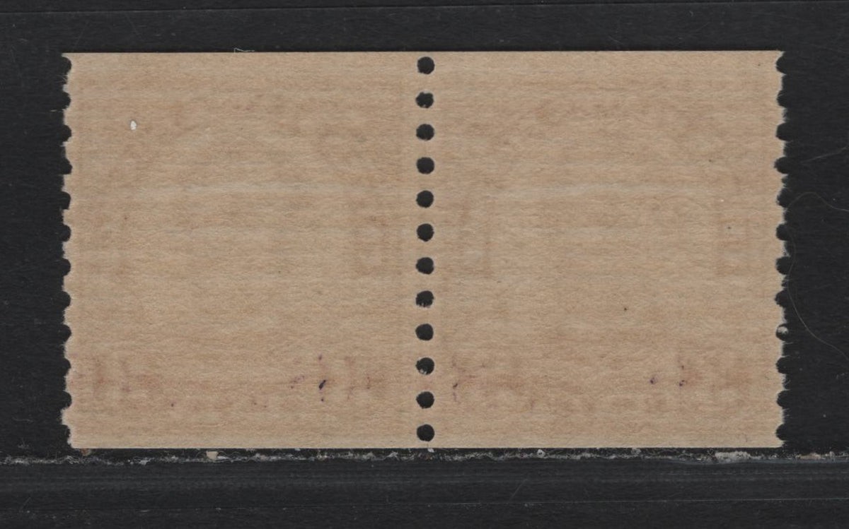 Lot 168 United States SC#600 3c Violet , 1926-1934 4th Bureau Issue, A VFNH Coil Line Pair, 12 Horizontal Gum Striations Per Inch