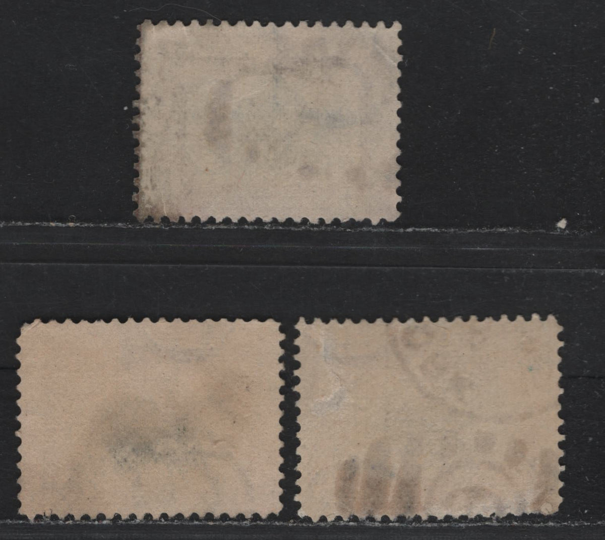 Lot 121 United States (C)SC#296 4c Orange Brown & Jet Black - Bistre Brown & Black , 1901 Pan-American Exposition Issue, 3 Very Good/Fine Used Singles, Inverted & Reversed Wmks, Orangy Brown & Silver Black Stamp Has A Light Diagonal Corner Crease