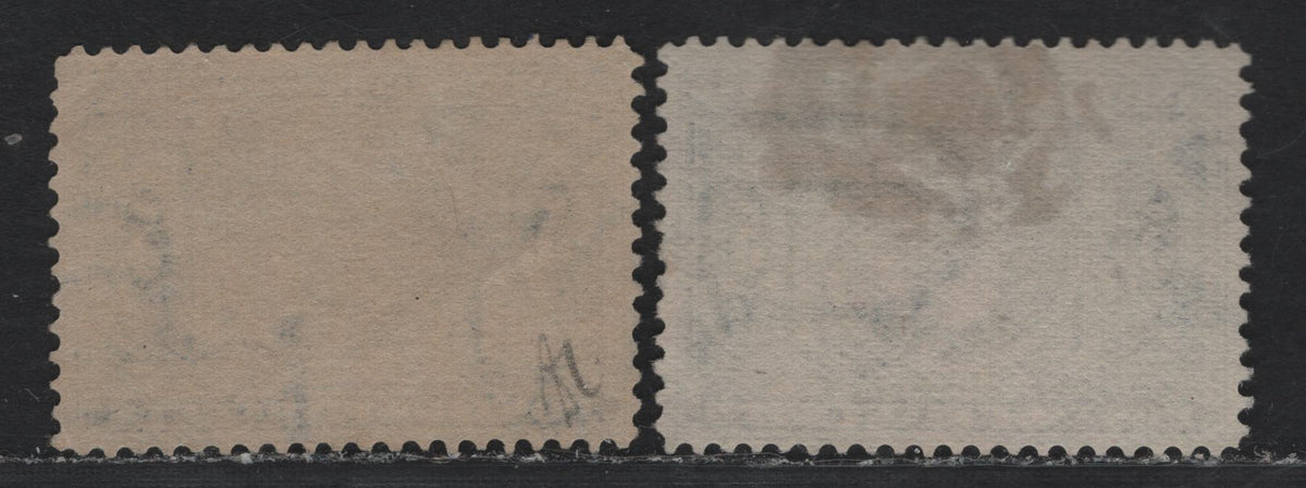 Lot 177 United States SC#326 5c Dark Blue , 1904 Louisiana Purchase Issue, 2 Very Good/Fine Used Singles, Sideways & Sideways Reversed, The Second Stamp Has A Very Small Margin Tear