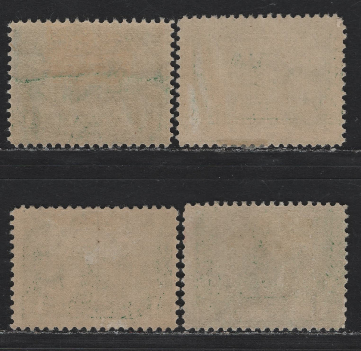 Lot 256 United States SC#397 1c Green , 1913 Panama Pacific Issue, 4 FOG Singles, All Watermark Positions, Upright, Inverted, Reversed and Inverted & Reversed