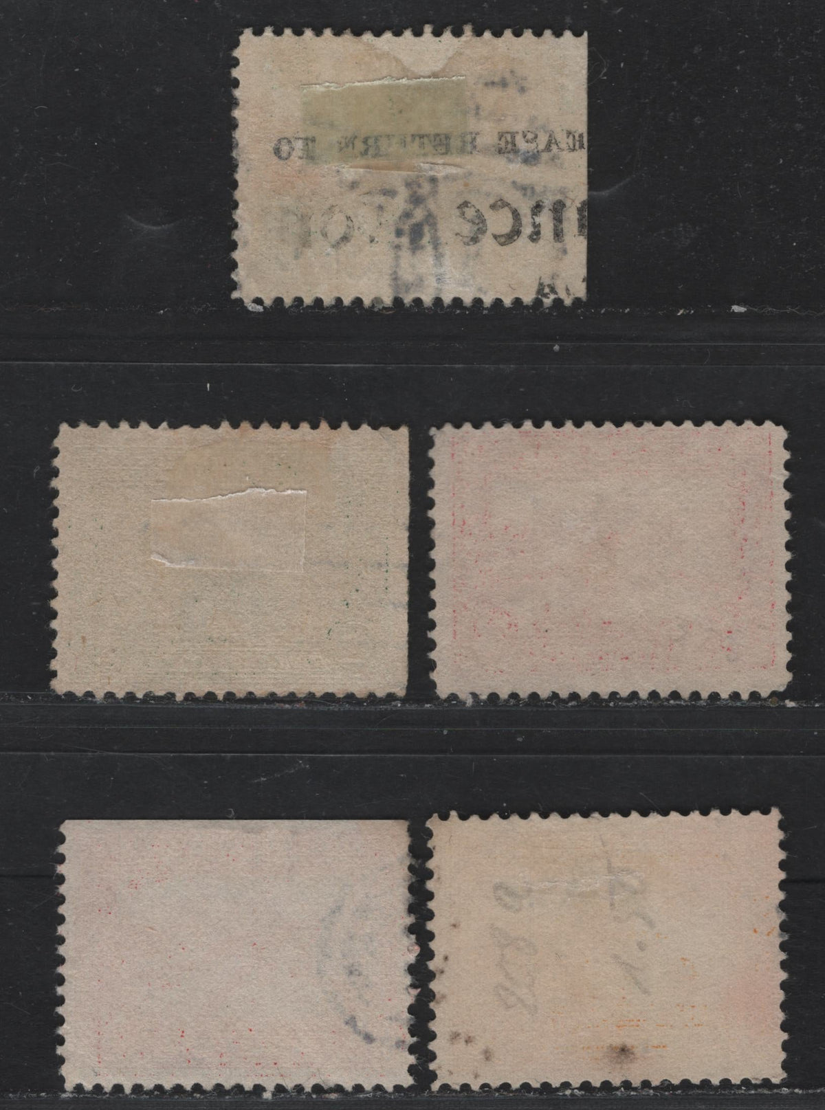 Lot 272 United States SC#397-398, 400 1c- 10c Green - Yellow Orange , 1913 Panama Pacific Issue, 5 Very Fine Used Singles, Different Watermark Orientations As Follows, 1c and 2c - Upright & Inverted, 10c Upright.