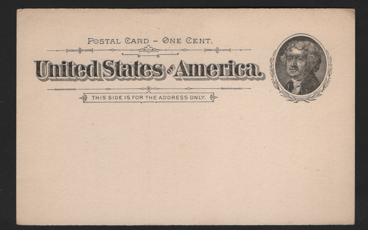 Lot 123 United States SC#UX12 1c Black on Buff, 1894 Postal Card Issue, A Very Fine Mint Postal Card, 140x89mm