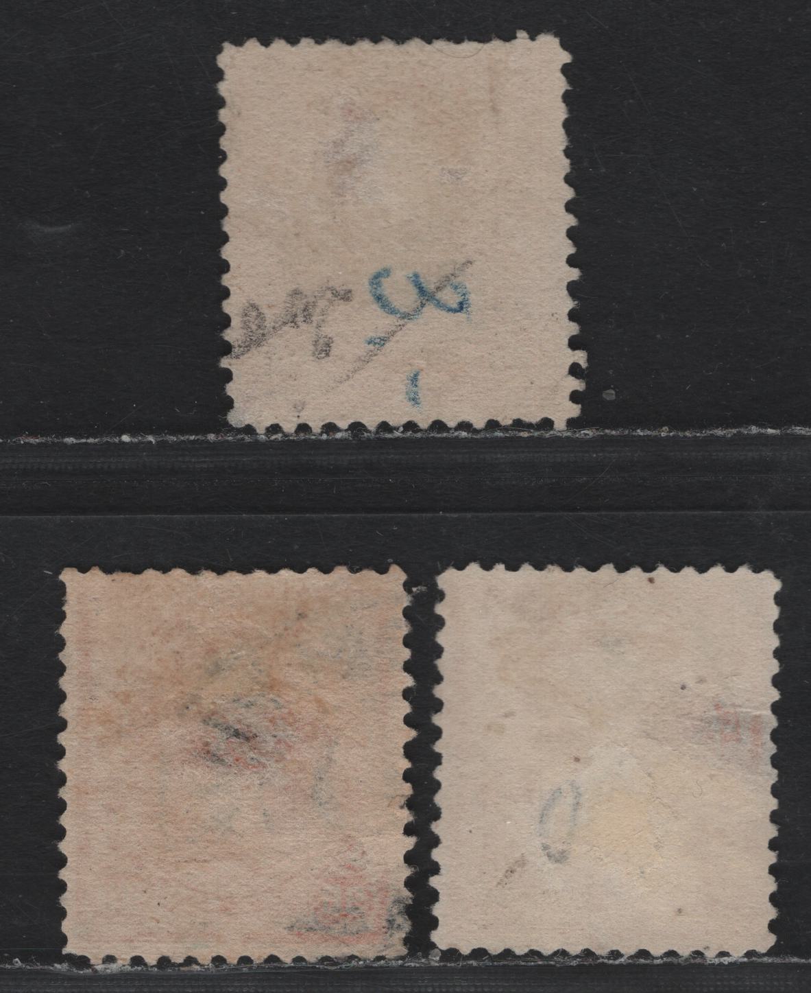 Lot 160 United States SC#229 90c Bright/Duller Orange, 1890-1893 Small Banknote Issue, 3 Very Good Used Singles, Moderate Philadelphia & New York Parcel Cancels, All With Shallow thins