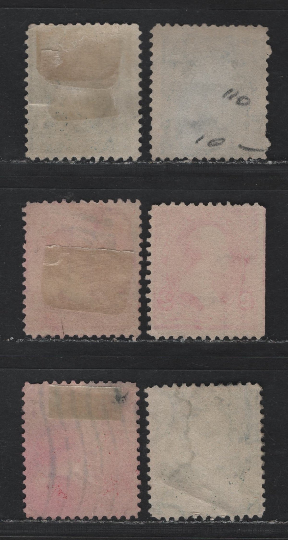 Lot 169 United States SC#264, 267-a, 273 1c - 10c Blue - Dark Green, 1895-1897 1st Bureau Issue, 6 Fine Used Singles, Pink Type III, All Stamps Except Pink Having Inverted Wmks, Pink Having Inverted & Reversed Wmk.