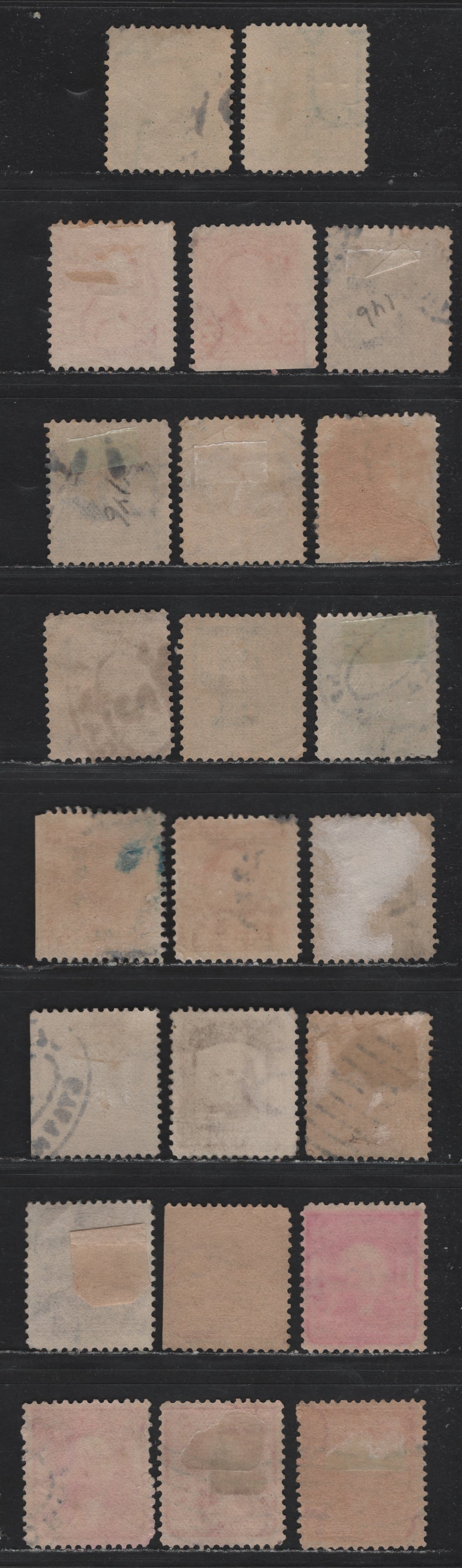 Lot 192 United States (C)SC#300-308, 319,b,j 1c - 13c Green - Purple Black , 1902-1903 2nd Bureau Issue, 23 Fine Used Singles, Upright Wmks, Variety Of Different Shades, 2c Types 1 & 2.