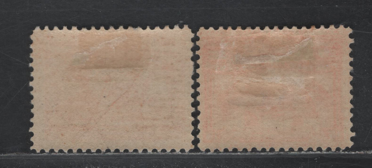 Lot 272 Newfoundland #67, 70 8c Orange, 15c Scarlet , 1897 Discovery Of Newfoundland Issue, 2 FOG Singles Both On Vertical Wove Paper