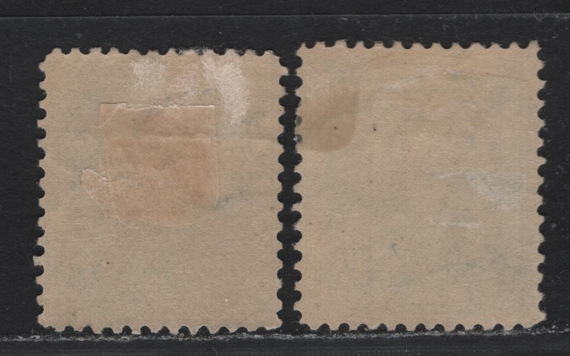 Lot 37 United States SC#304 5c Dark Blue - Deep Bright Blue , 1902-1903 2nd Bureau Issue, 2 FOG Singles, Normal Wmk
