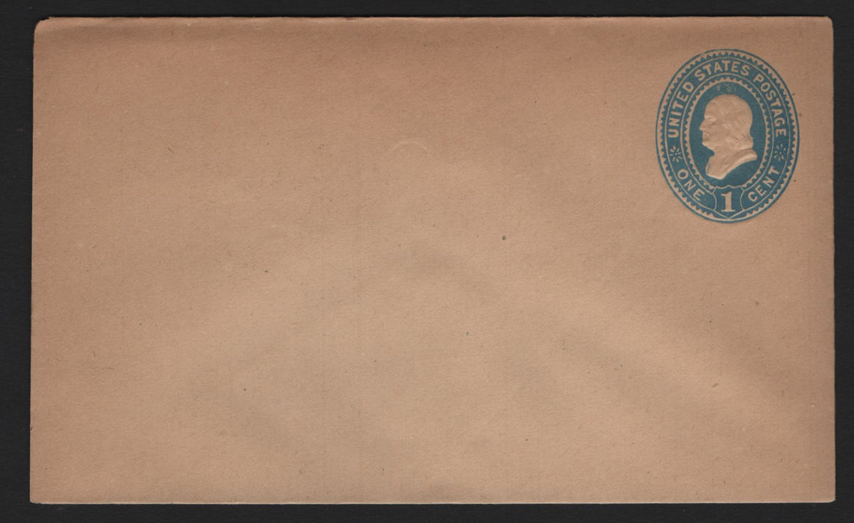Lot 56 United States SC#U300var 1c Blue, 1887-1894 2nd Plimpton Issue, A Very Fine Mint Envelope, Note Sized (USPS Size 1 - 5.5 x 3.5 inches), Ungummed Knife Type 31, Wmk 8.