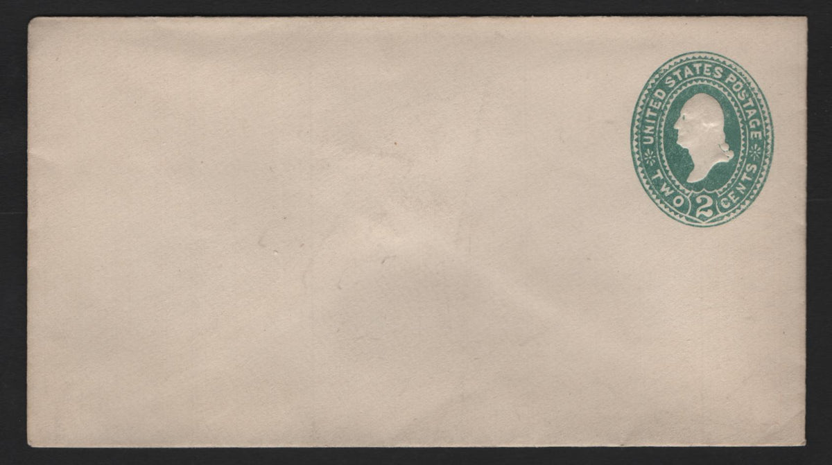 Lot 64 United States SC#U311var 2c Green, 1887-1894 2nd Plimpton Issue, A Very Fine Used Small Billet Size Envelope, Die 2, USPS Size 11 (5.25 x 2 and 7/8th Inches), Purcell White Paper With Newer Wmk 12.