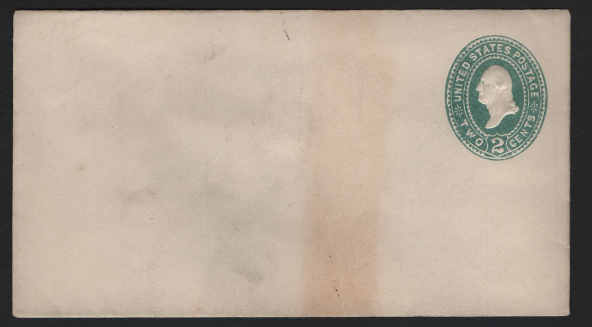 Lot 65 United States SC#U311var 2c Green, 1887-1894 2nd Plimpton Issue, A Fine Used Small Billet Size Envelope, As Lot 64, But With Some Toning On The Face