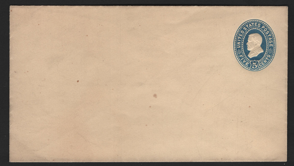 Lot 69 United States SC#U331var 5c Blue, 1887-1894 2nd Plimpton Issue, A Very Fine MInt Commercial Envelope, Rare Plimpton-Purcell Production Crossover Anomaly, Die 2 Plimpton Contract Indica, Wmk 12, Size 3.