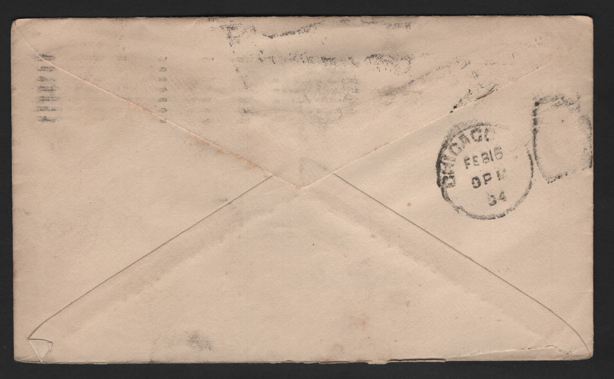 Lot 88 United States SC#U349 2c Purple, 1893 Columbian Exposition Issue, A Very Fine Used Envelope, Die 3, Size 3, Standard Wheel Co In Terre Haute IN on February 15 1894 To Chicago Ill, Arriving Same Day.