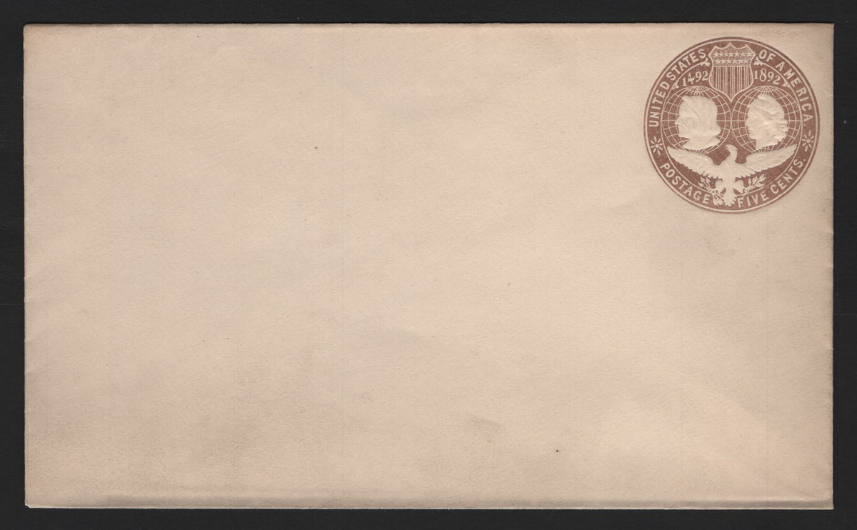 Lot 89 United States SC#U350 5c Light Brown, 1893 Columbian Exposition Issue, A Very Fine Mint Envelope, Die 2, Size 3
